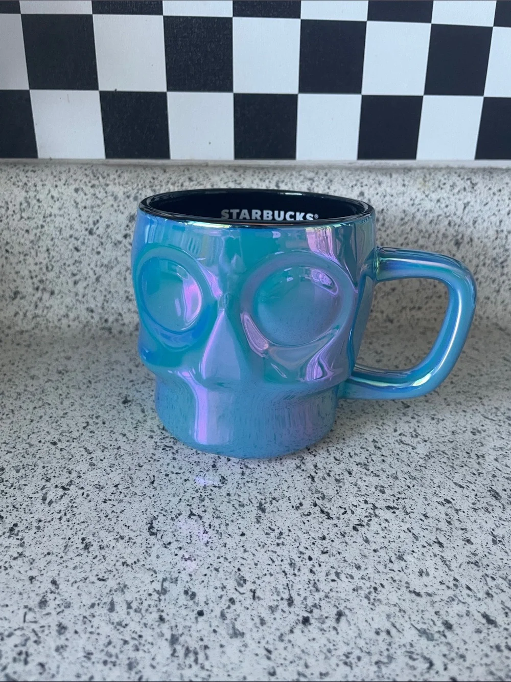 Starbucks 2025 Halloween 14oz Iridescent Skull Mug